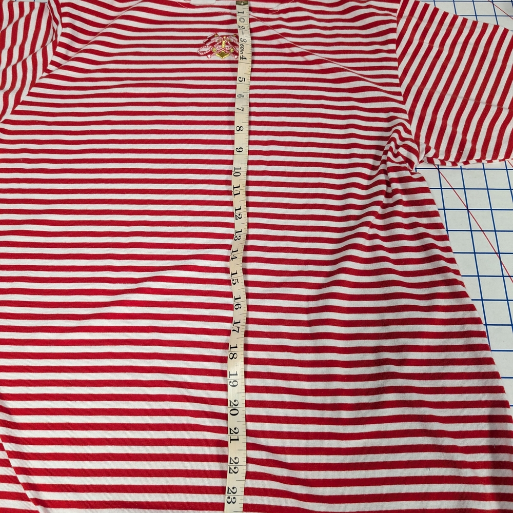 Vintage Maternity Dividends Red and White Striped Top with Dan Howard Red Shorts - Picture 7 of 16